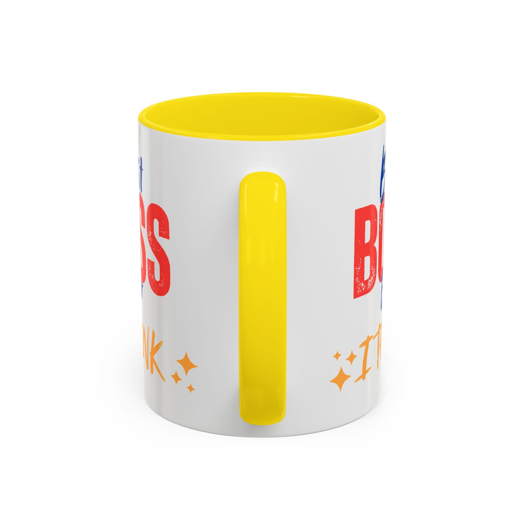 Best Boss Ever Accent Coffee Mug - Perfect Gift for Boss's Day, Office Decor, Motivational Drinkware, Fun Coffee Cup