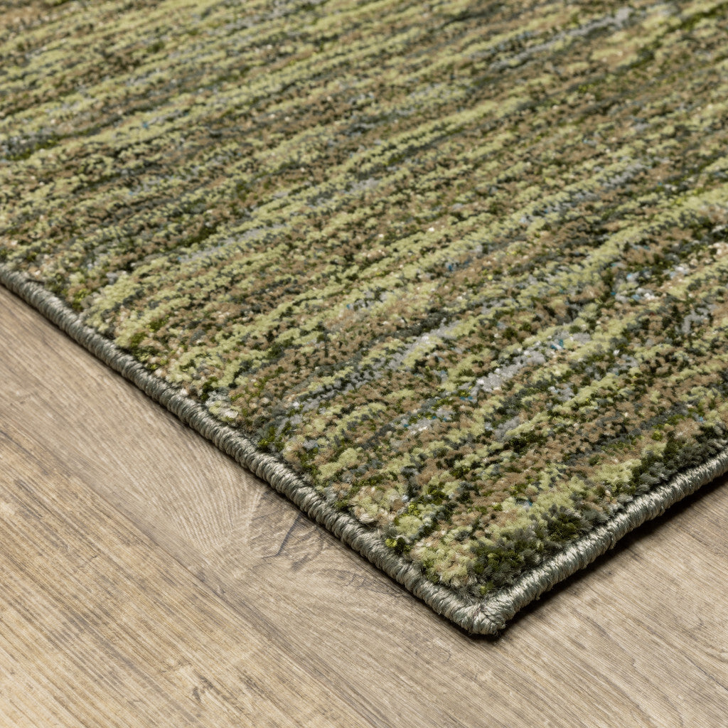 8' Runner Blue and Beige Geometric Power Loom Runner Rug