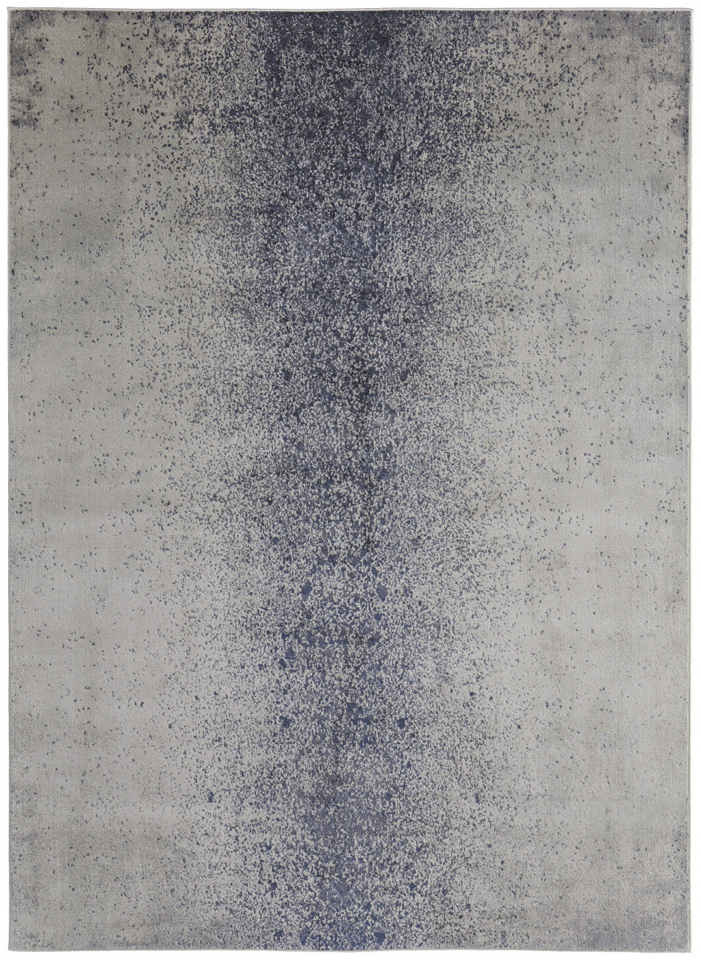 5' X 8' Ivory and Blue Abstract Power Loom Non Skid Area Rug