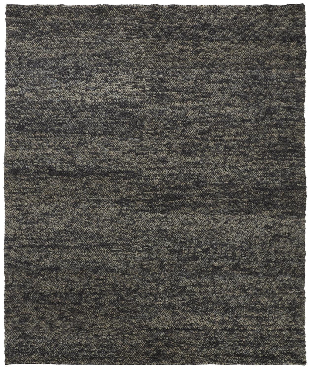 2' X 3' Gray and Black Wool Hand Woven Distressed Area Rug