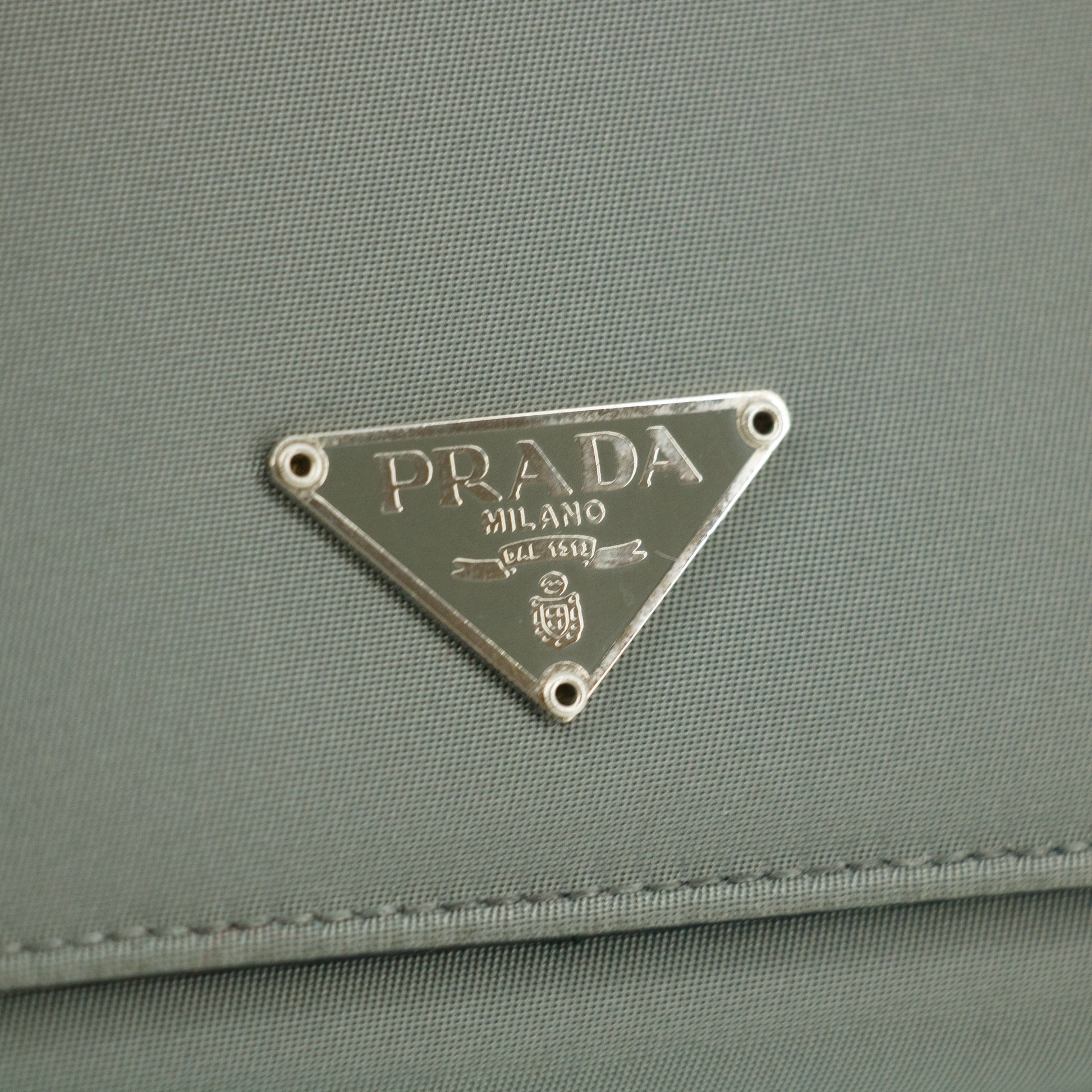 Prada Grey Nylon Triangular Logo Long Wallet #5162