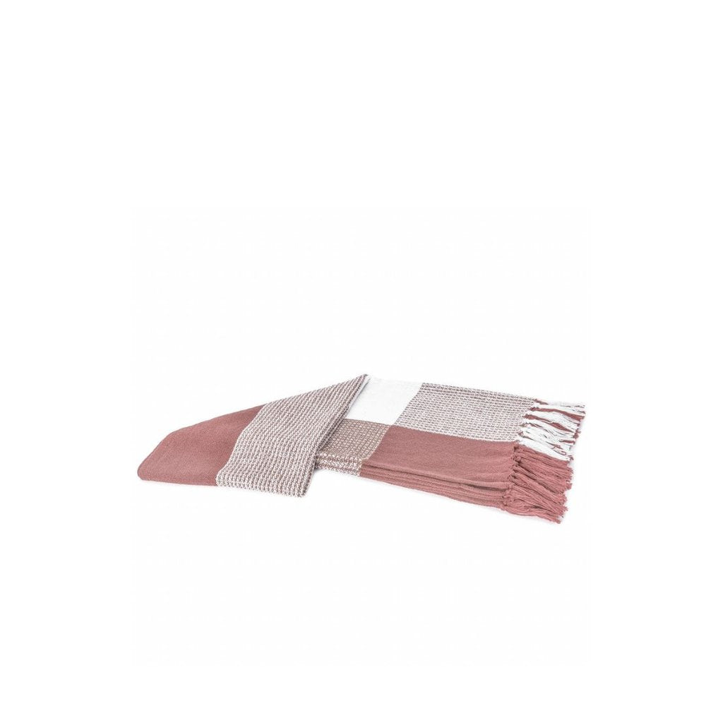 50" X 60" Red Woven Cotton Checkered Throw Blanket with Fringe