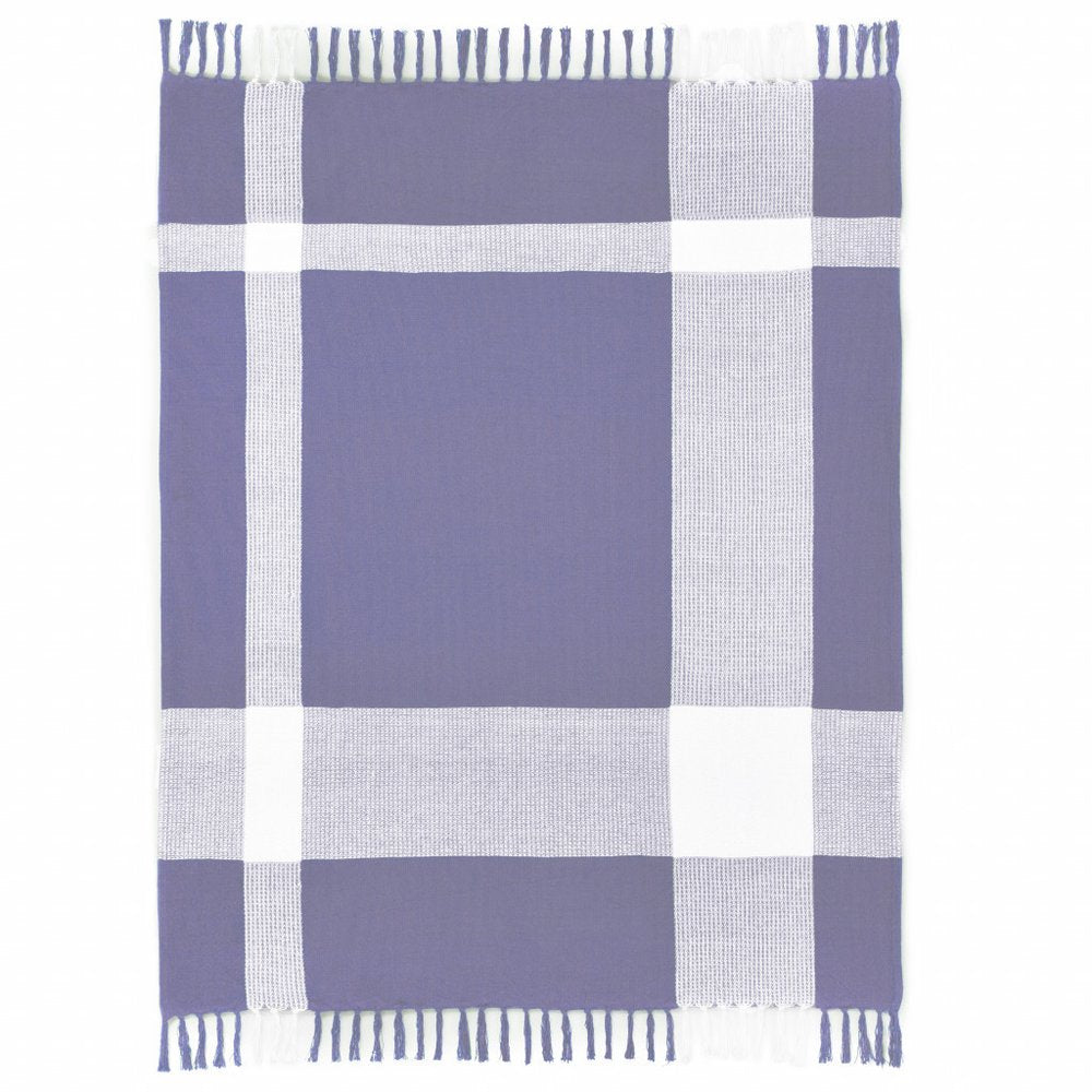 50" X 60" Red Woven Cotton Checkered Throw Blanket with Fringe