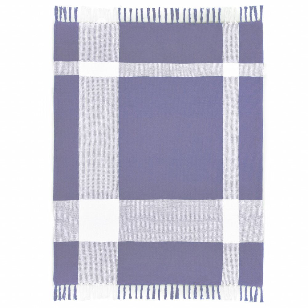 50" X 60" Red Woven Cotton Checkered Throw Blanket with Fringe