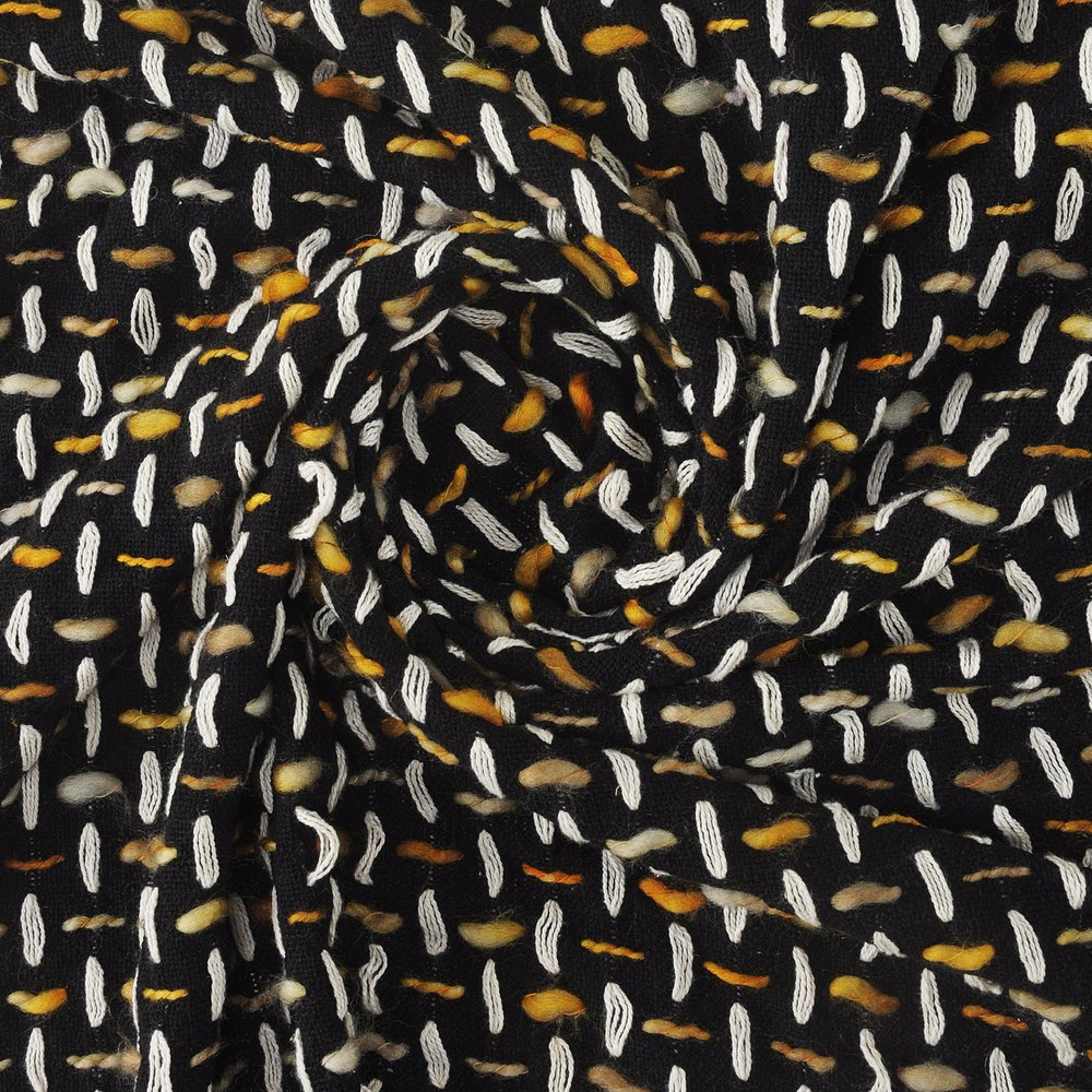 50" X 60" Black And Gold Geometric Cotton Woven Throw Blanket with Tassels