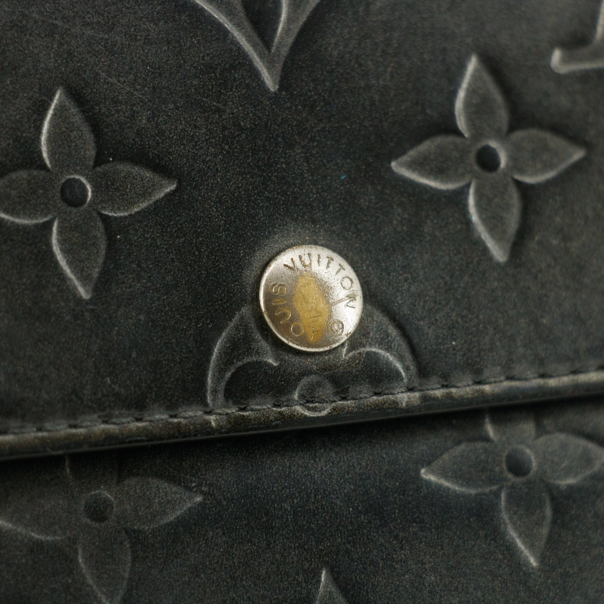 Louis Vuitton Grey Vernis Long Wallet #5166