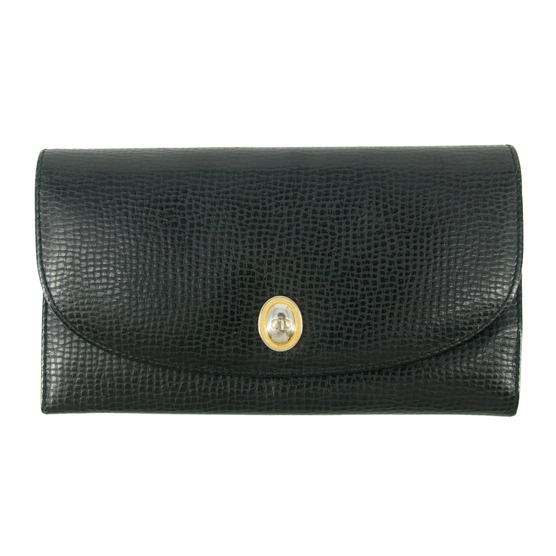 Christian Dior Black Leather Long Wallet #5175