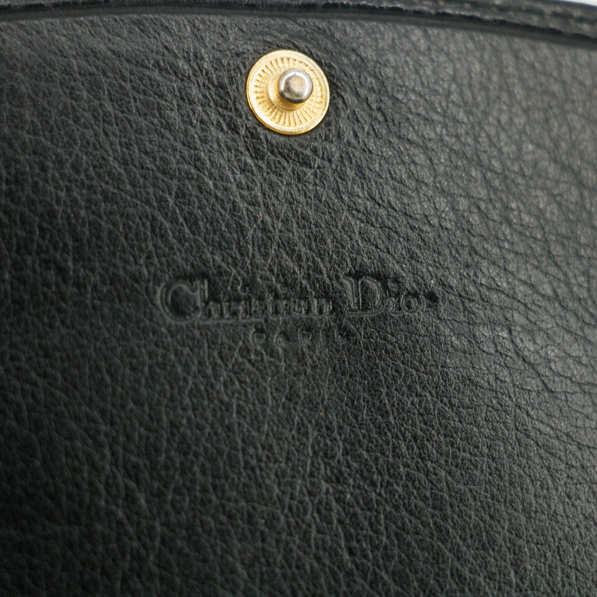Christian Dior Black Leather Long Wallet #5175