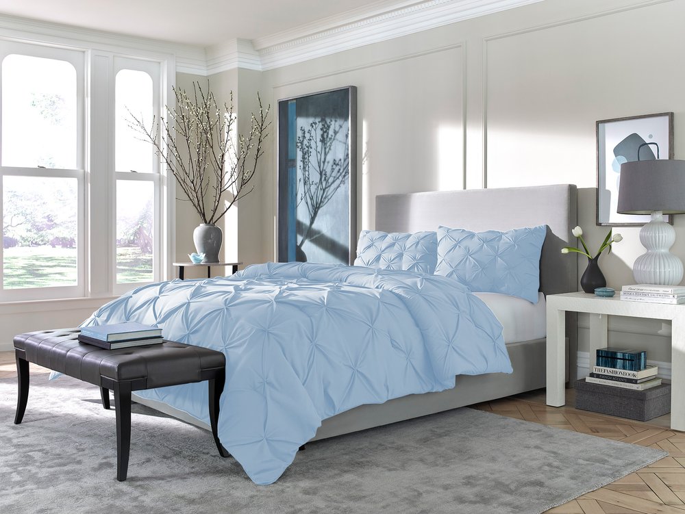Blue King Microfiber Washable Microfiber Down Alternative Comforter