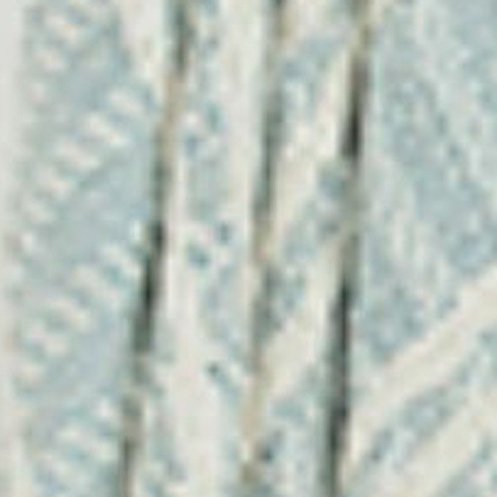 50" X 60" Light Blue Cotton Woven Striped Throw Blanket with Fringe