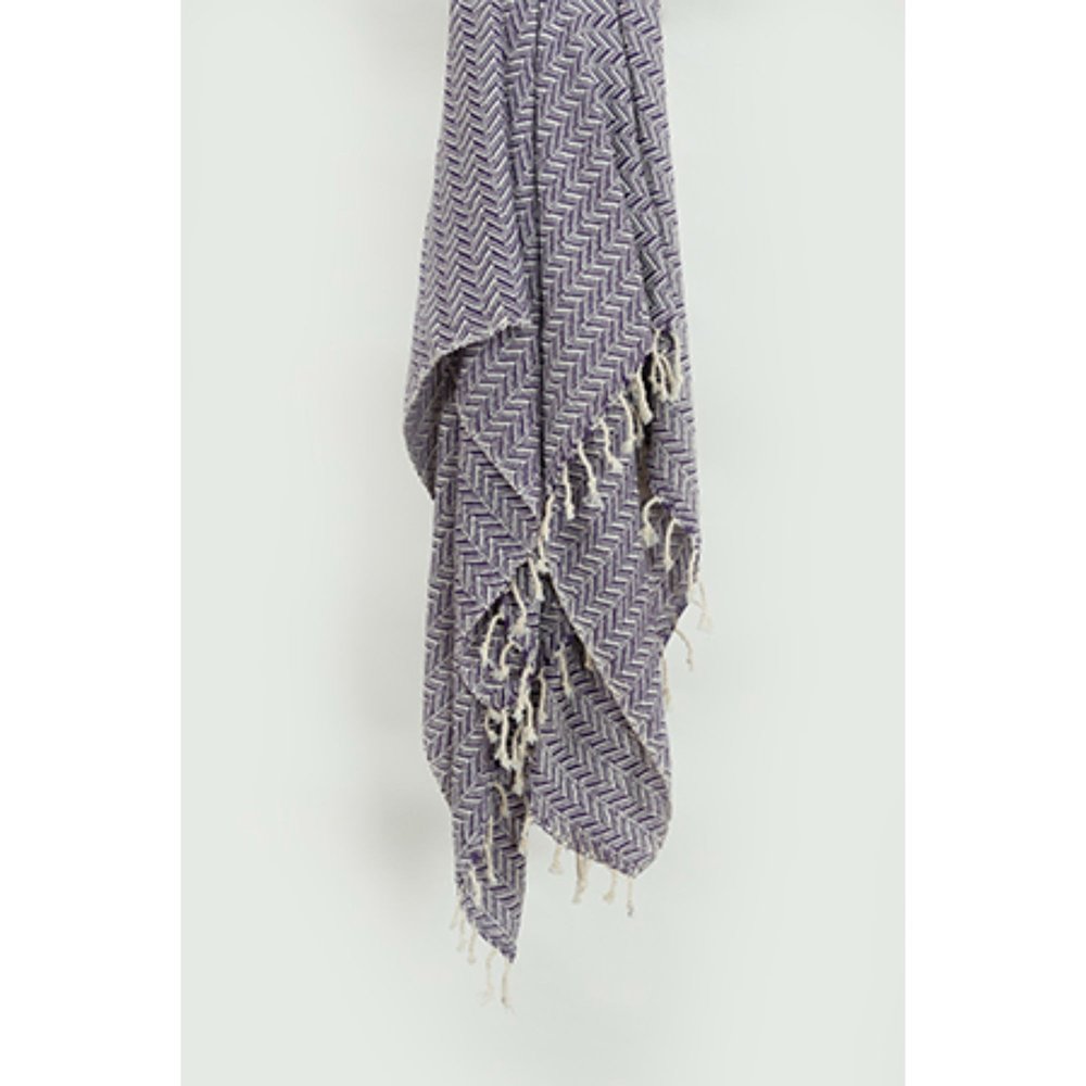50" X 60" Purple Cotton Woven Chevron Throw Blanket with Fringe