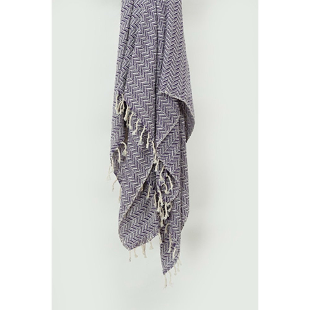 50" X 60" Purple Cotton Woven Chevron Throw Blanket with Fringe