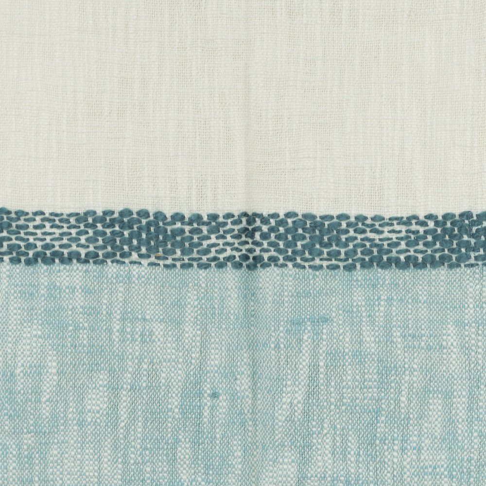 50" X 60" Blue Cotton Woven Color Block Throw Blanket with Fringe