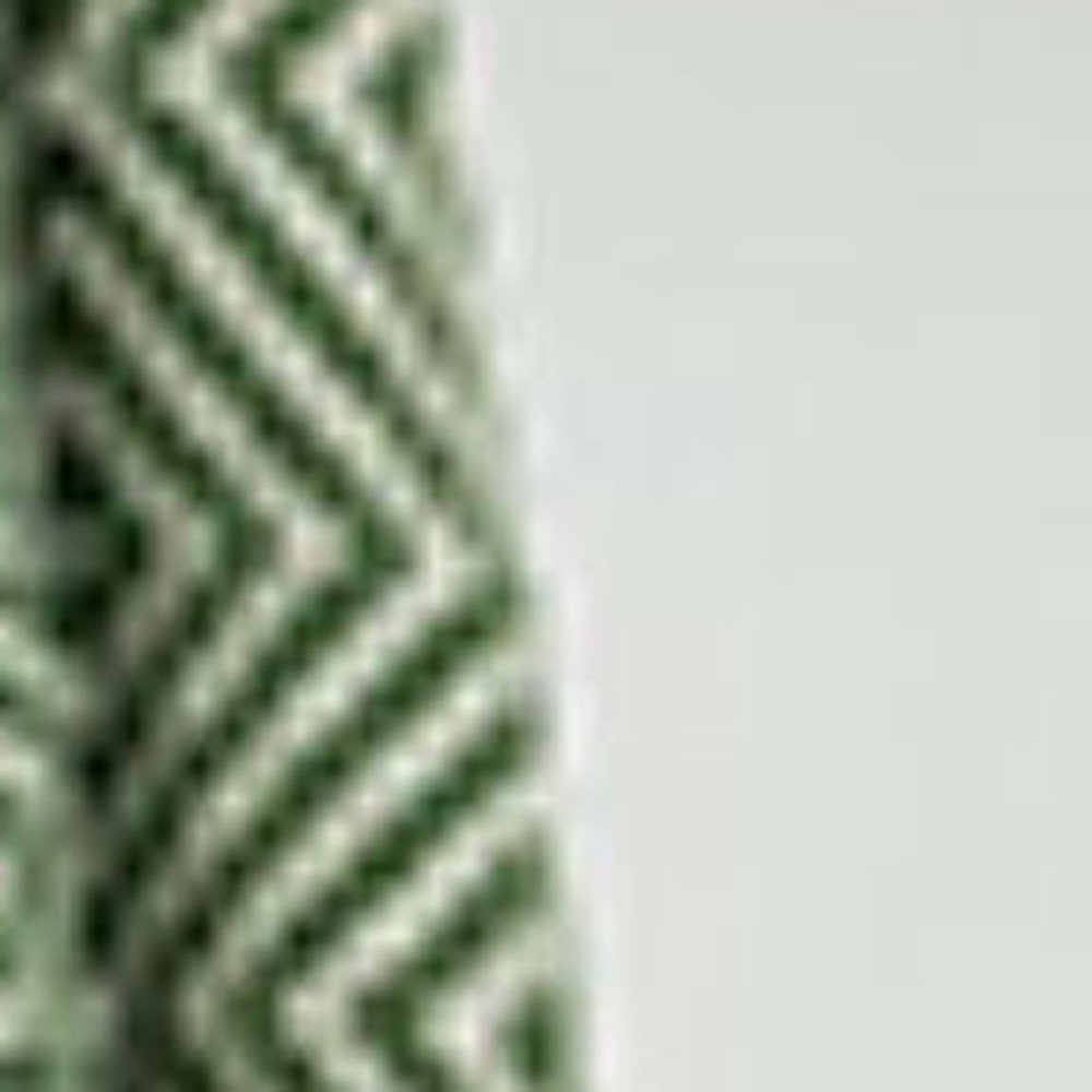50" X 60" Green Cotton Woven Geometric Throw Blanket with Fringe