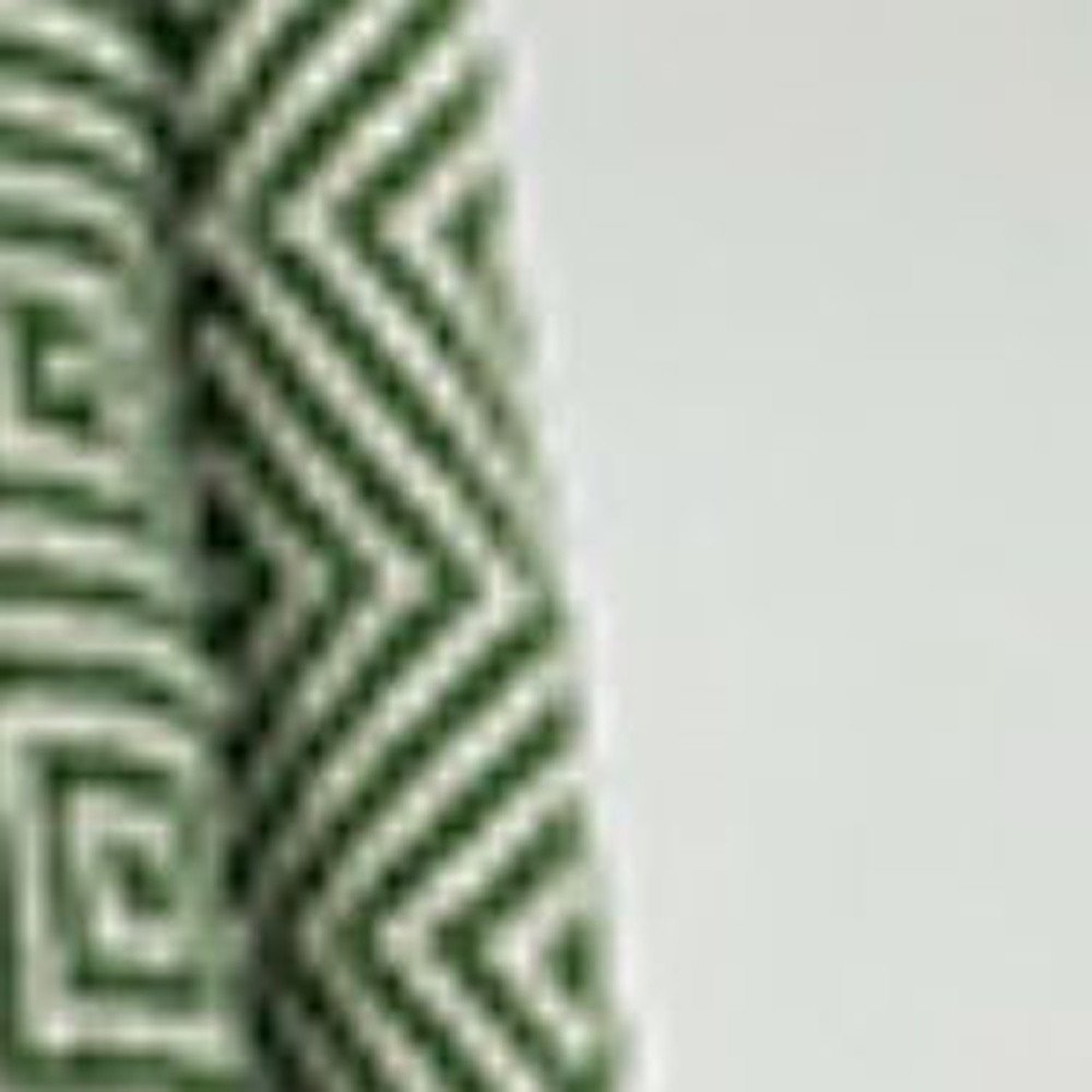 50" X 60" Green Cotton Woven Geometric Throw Blanket with Fringe