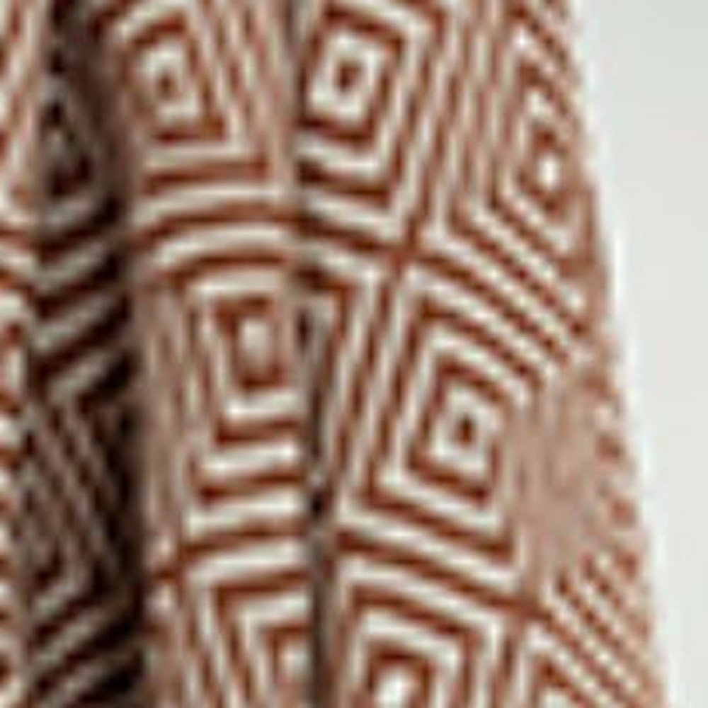 50" X 60" Brown Cotton Woven Geometric Throw Blanket with Fringe