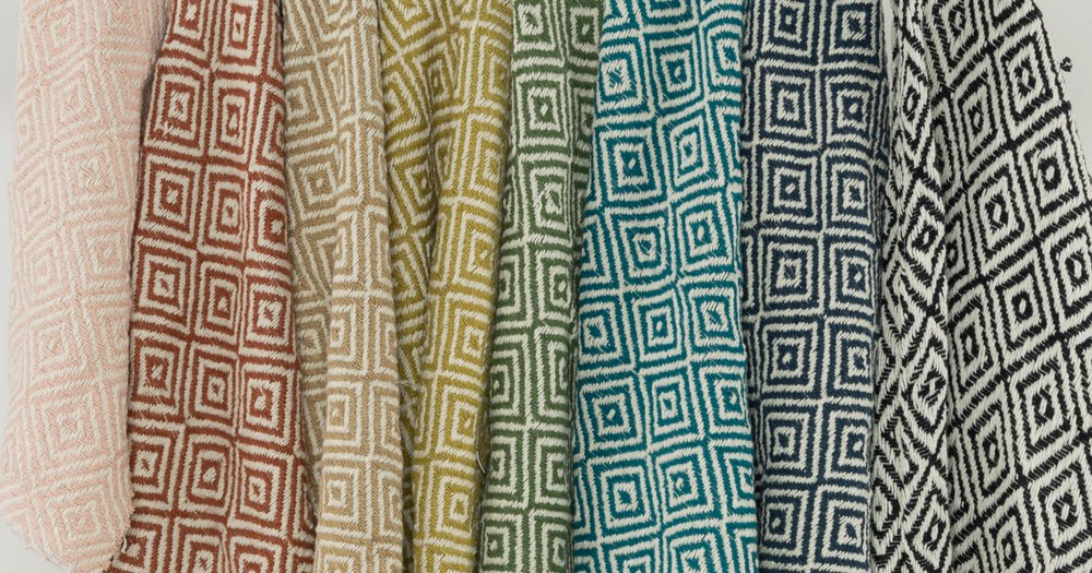 50" X 60" Natural Cotton Woven Geometric Throw Blanket with Fringe