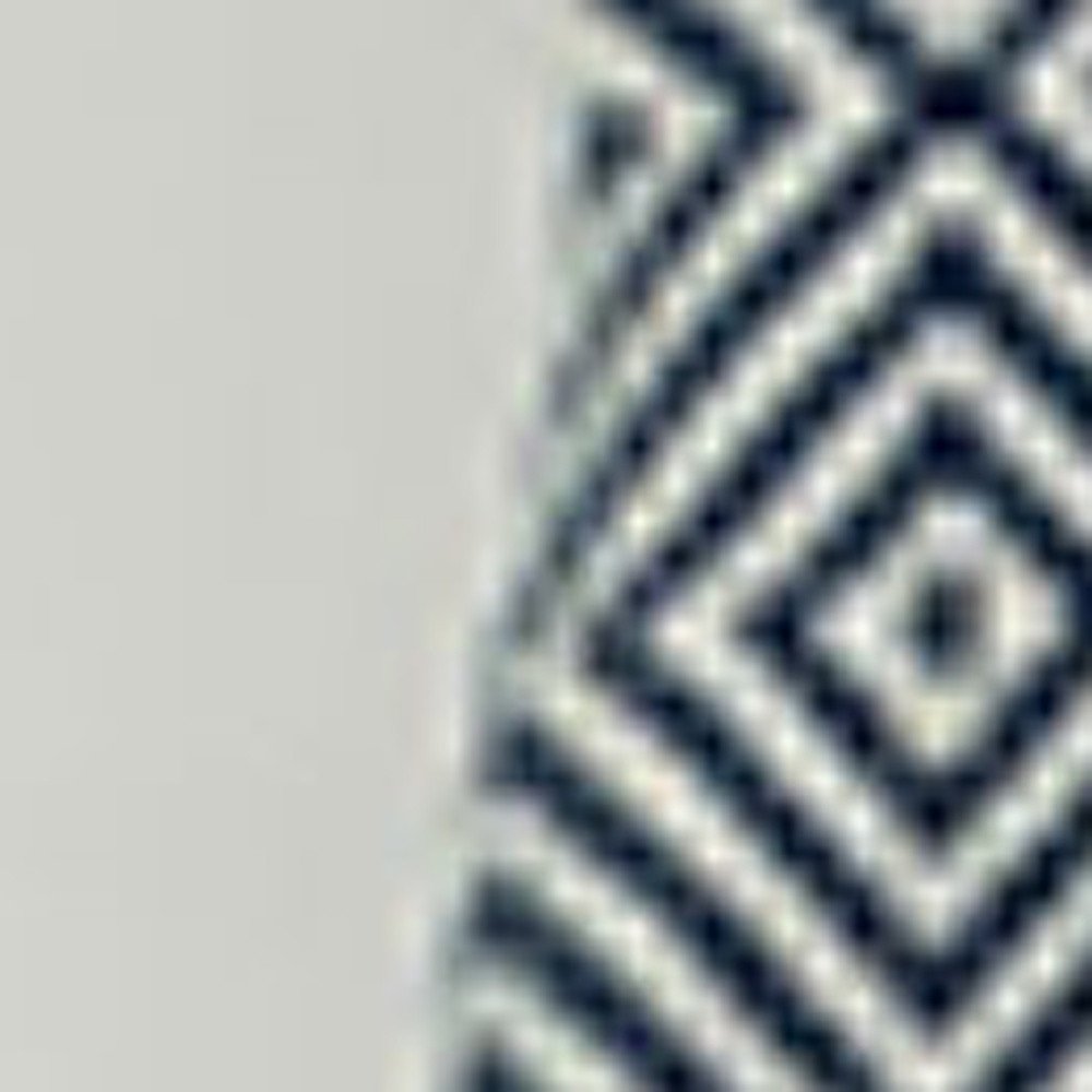 50" X 60" Navy Blue Cotton Woven Geometric Throw Blanket with Fringe