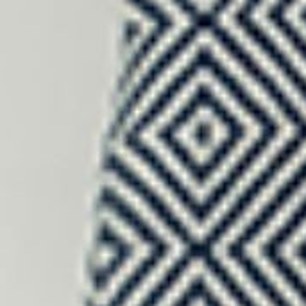 50" X 60" Navy Blue Cotton Woven Geometric Throw Blanket with Fringe
