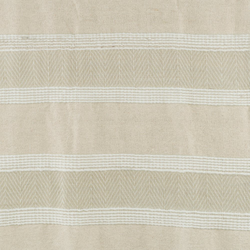 50" X 60" Natural Cotton Woven Striped Throw Blanket with Fringe