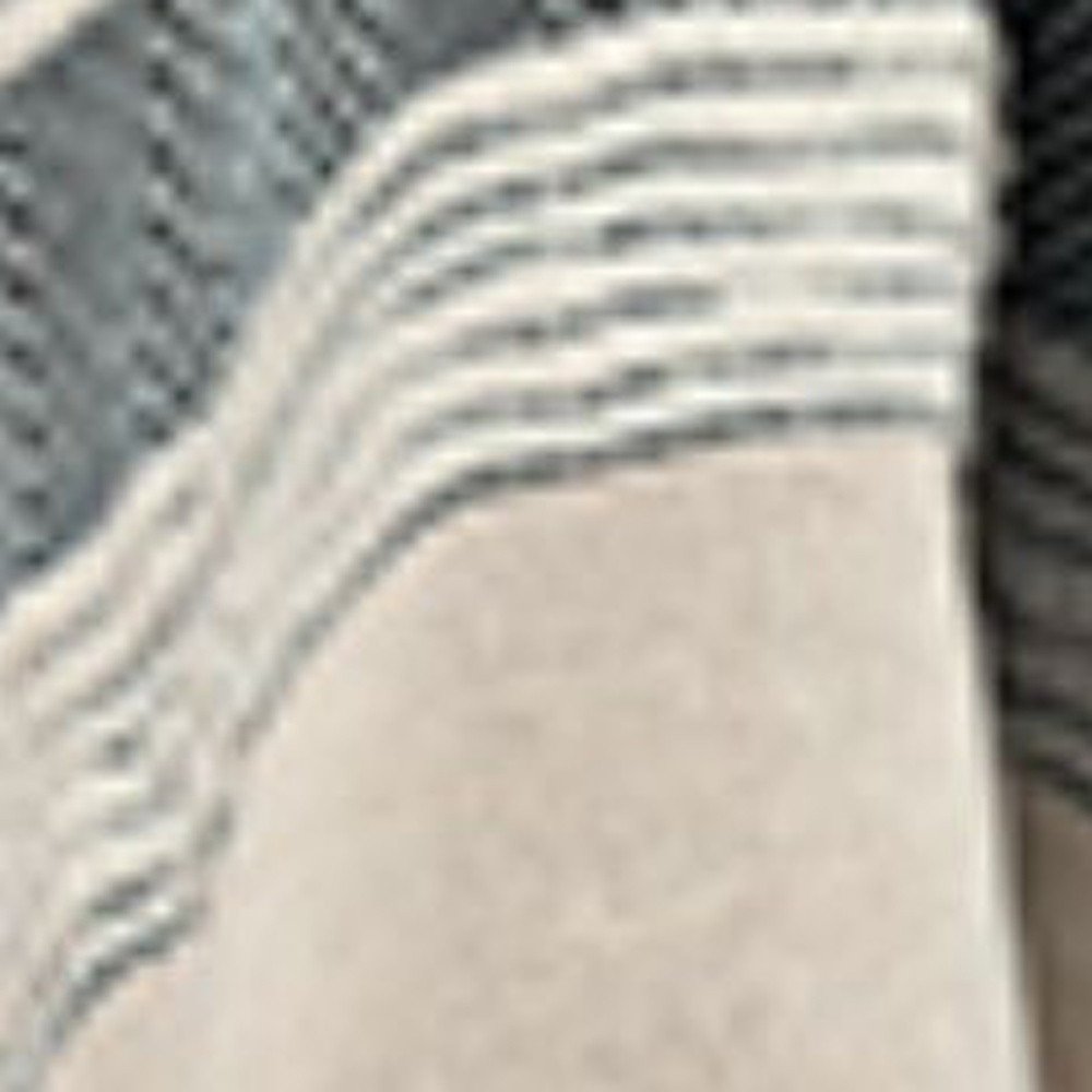 50" X 60" Gray Cotton Woven Striped Throw Blanket with Fringe