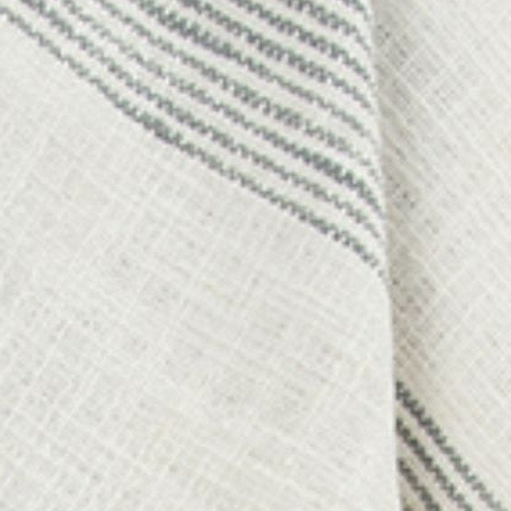 50" X 60" Gray And Ivory Cotton Woven Striped Throw Blanket with Fringe