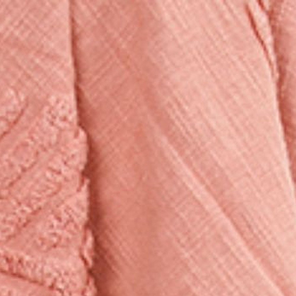 50" X 60" Coral Cotton Woven Ikat Throw Blanket with Tassels