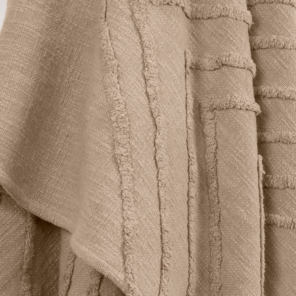 50" X 60" Brown Cotton Woven Geometric Throw Blanket with Tassels