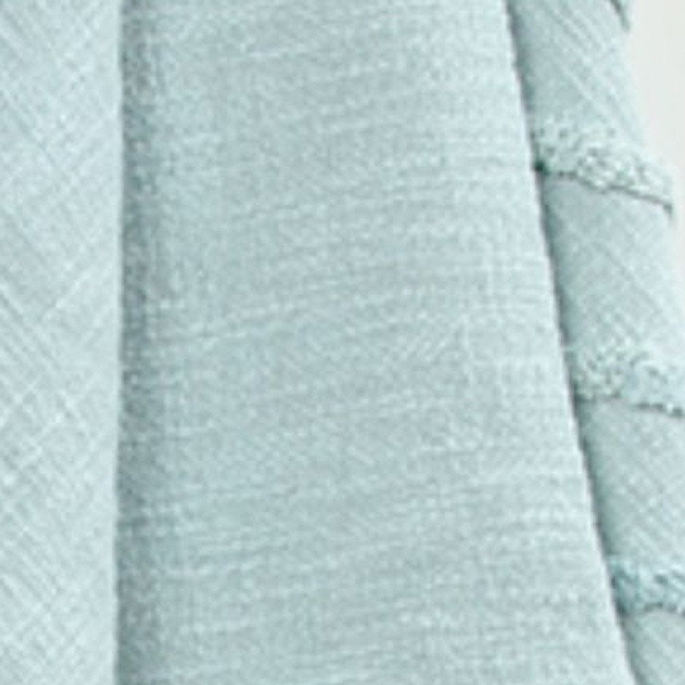 50" X 60" Aqua Cotton Woven Geometric Throw Blanket with Tassels