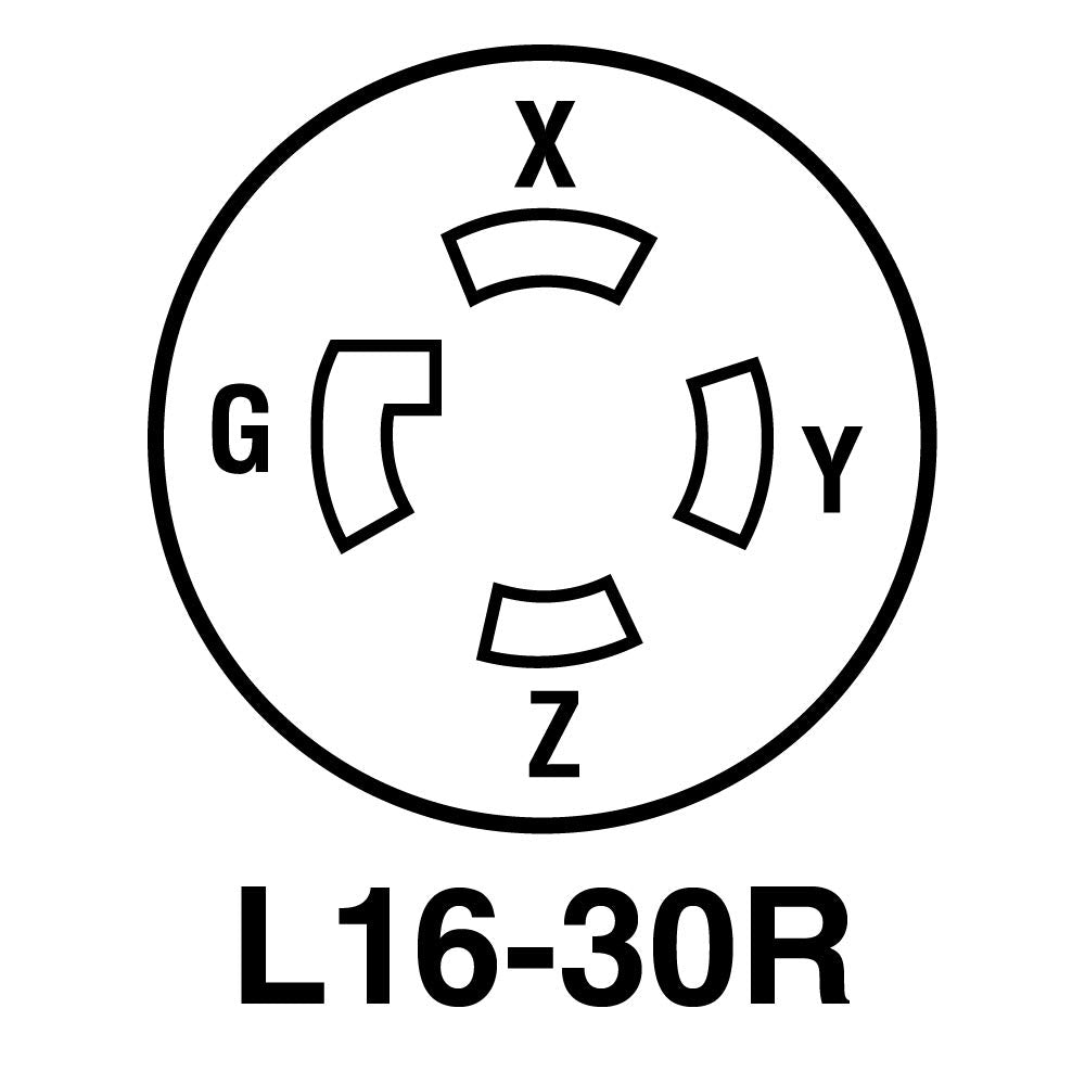 Pass & Seymour L1630-C Turnlok Connector,30A, 3Ph, 480V, 3P 4W Grdg.NEMA L16-30R