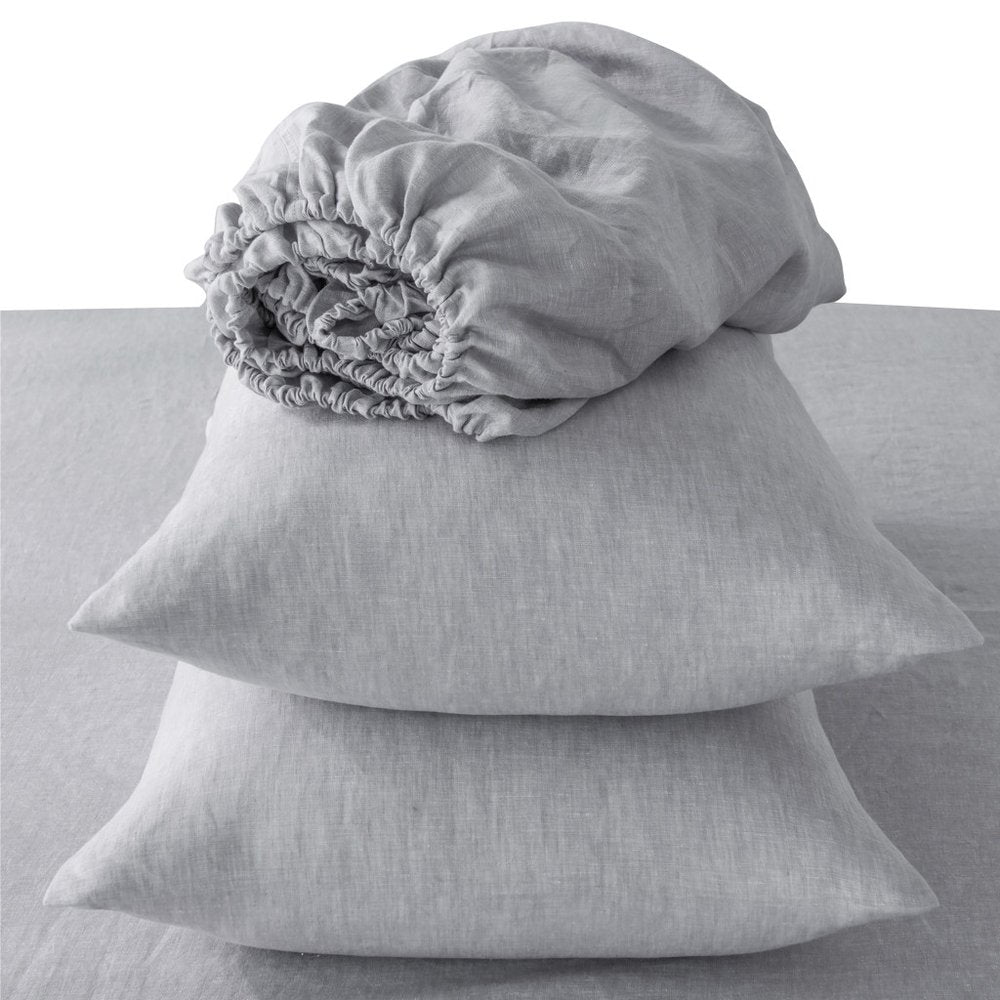 Four Piece Light Pink Linen Twin Sheet Set