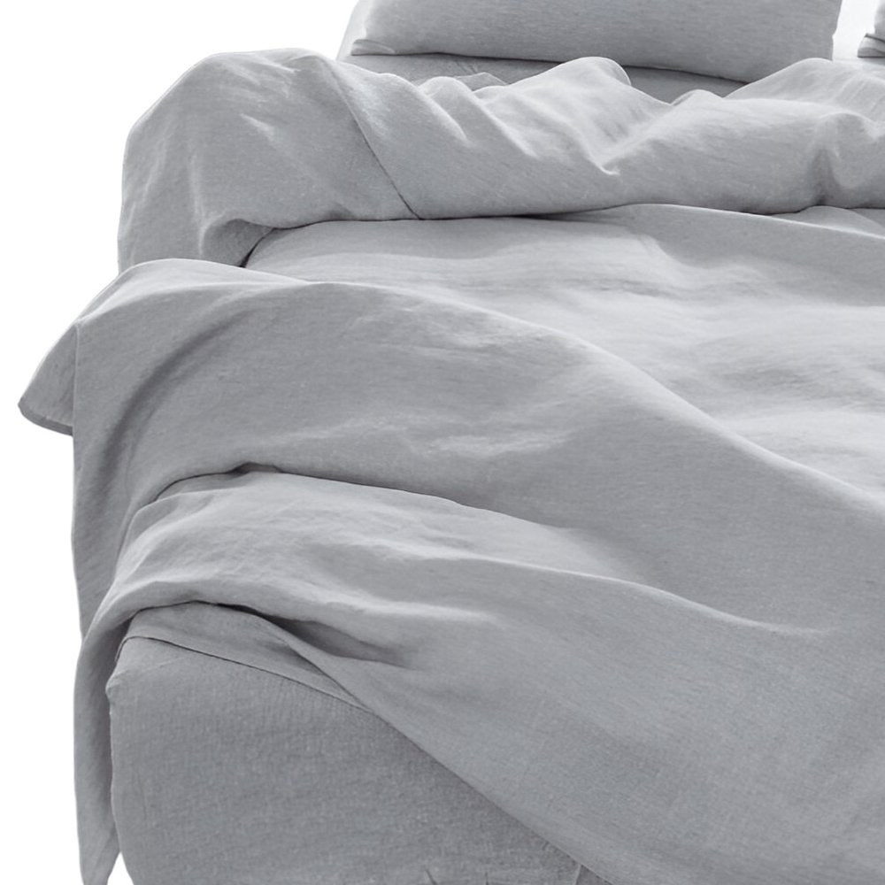Four Piece Light Pink Linen Twin Sheet Set