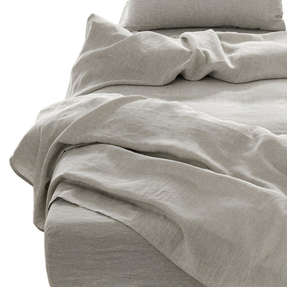 Four Piece Light Pink Linen Twin Sheet Set