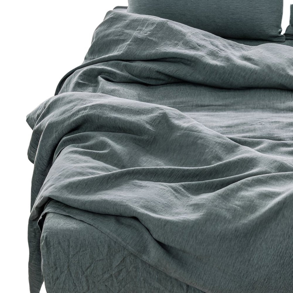 Four Piece Light Pink Linen Twin Sheet Set