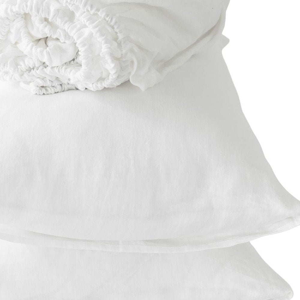 Four Piece Light Pink Linen Twin Sheet Set