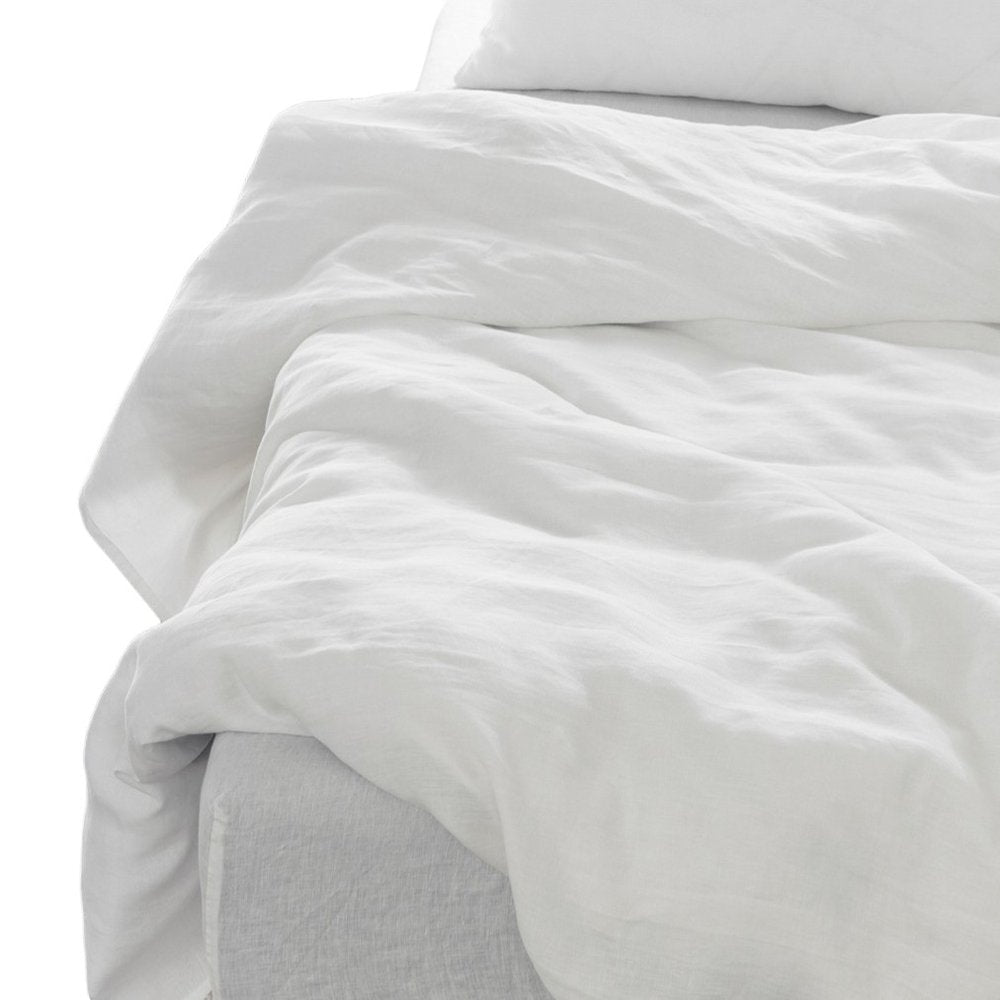Four Piece Light Gray Linen King Sheet Set