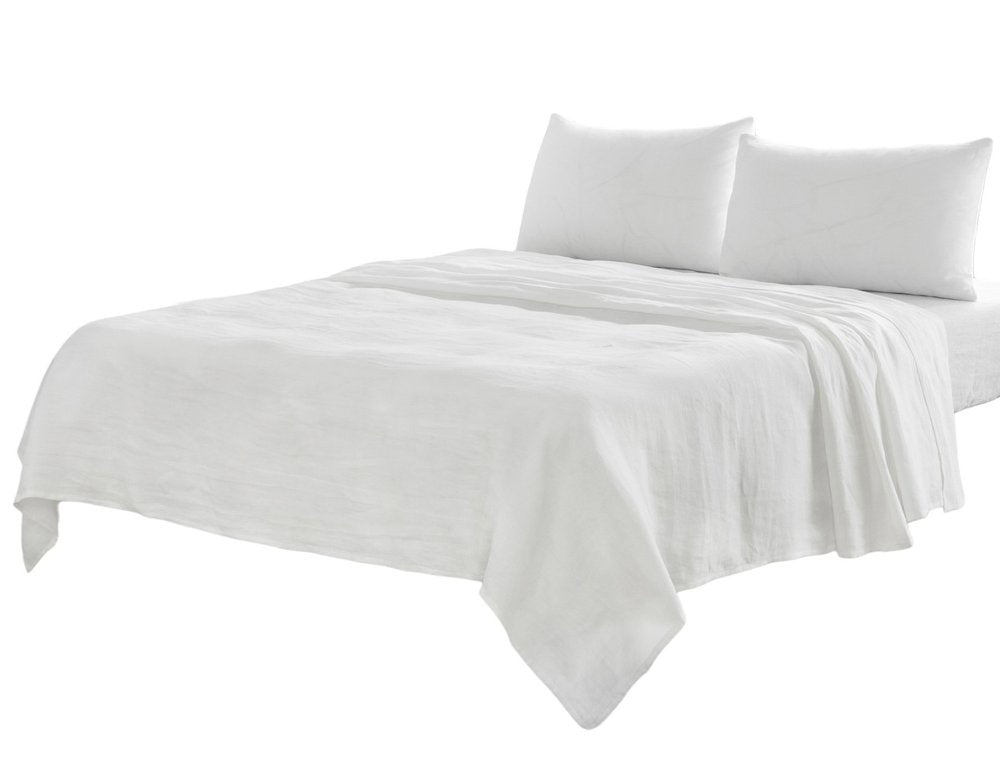 Four Piece Light Gray Linen King Sheet Set