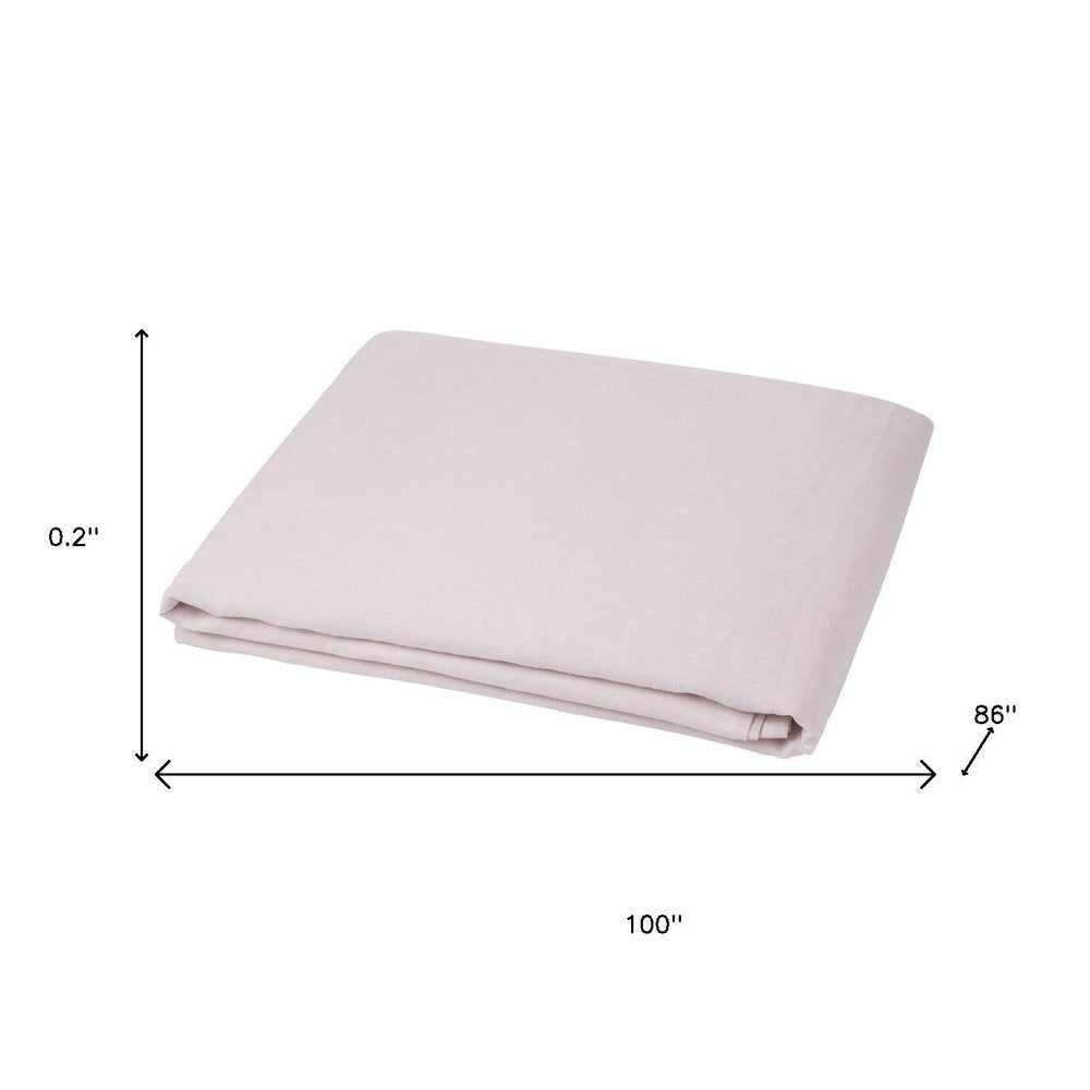 Light Pink Linen Twin Flat Sheet