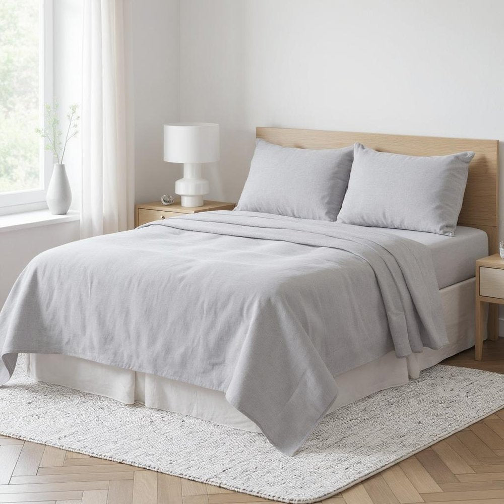 Light Pink Linen Full Double Flat Sheet