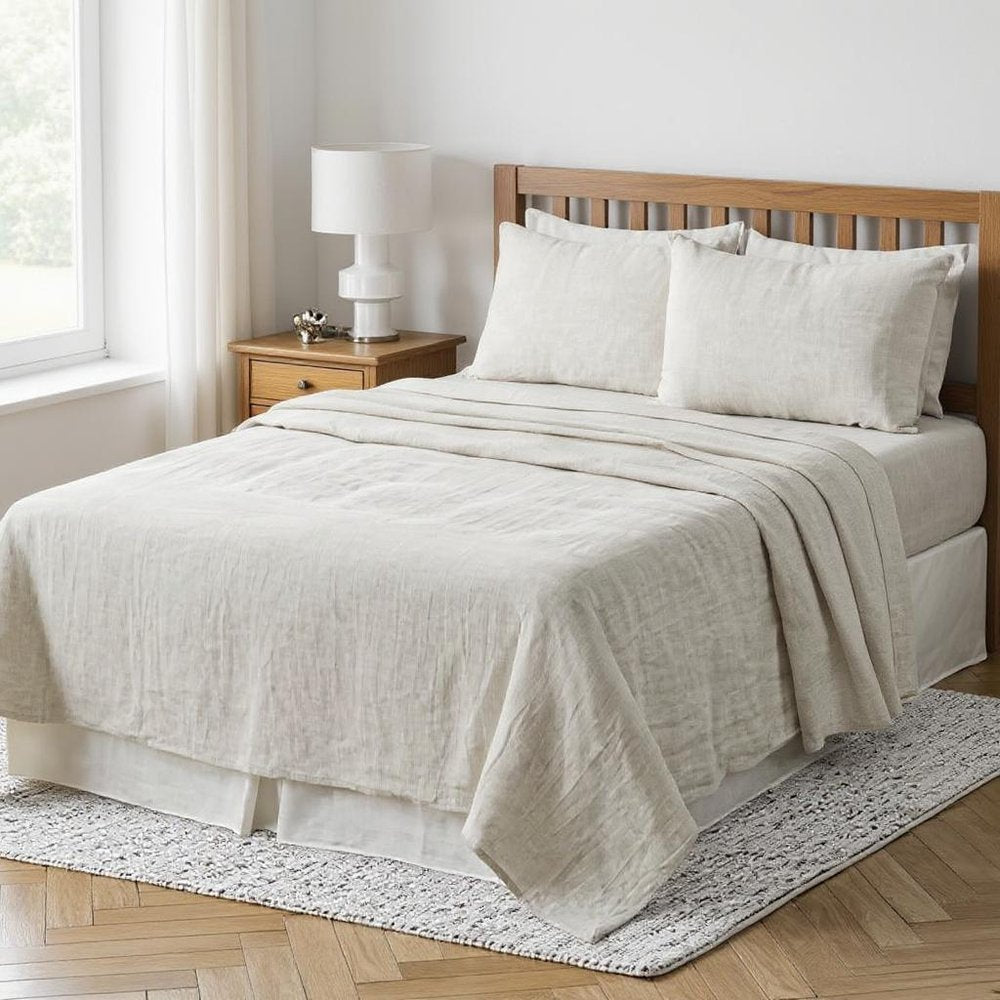 Light Pink Linen Full Double Flat Sheet