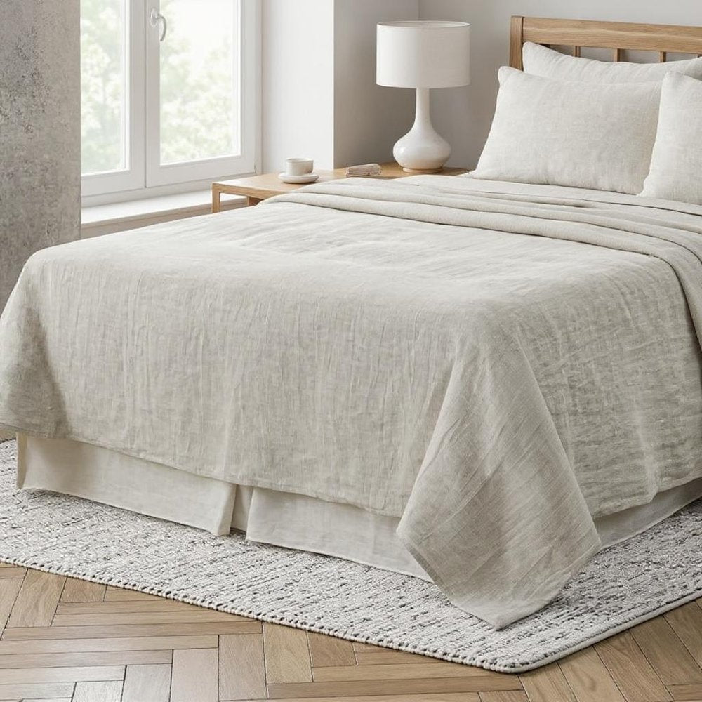 Light Pink Linen King Flat Sheet