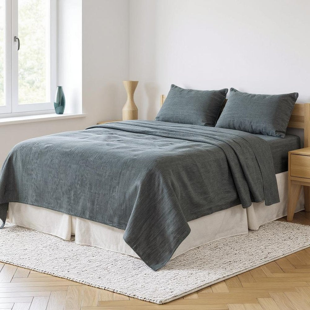 Light Pink Linen Full Double Flat Sheet
