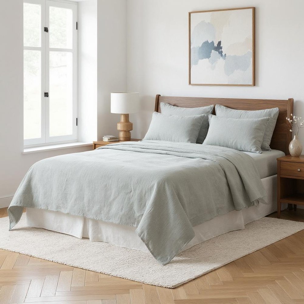 Light Pink Linen Full Double Flat Sheet