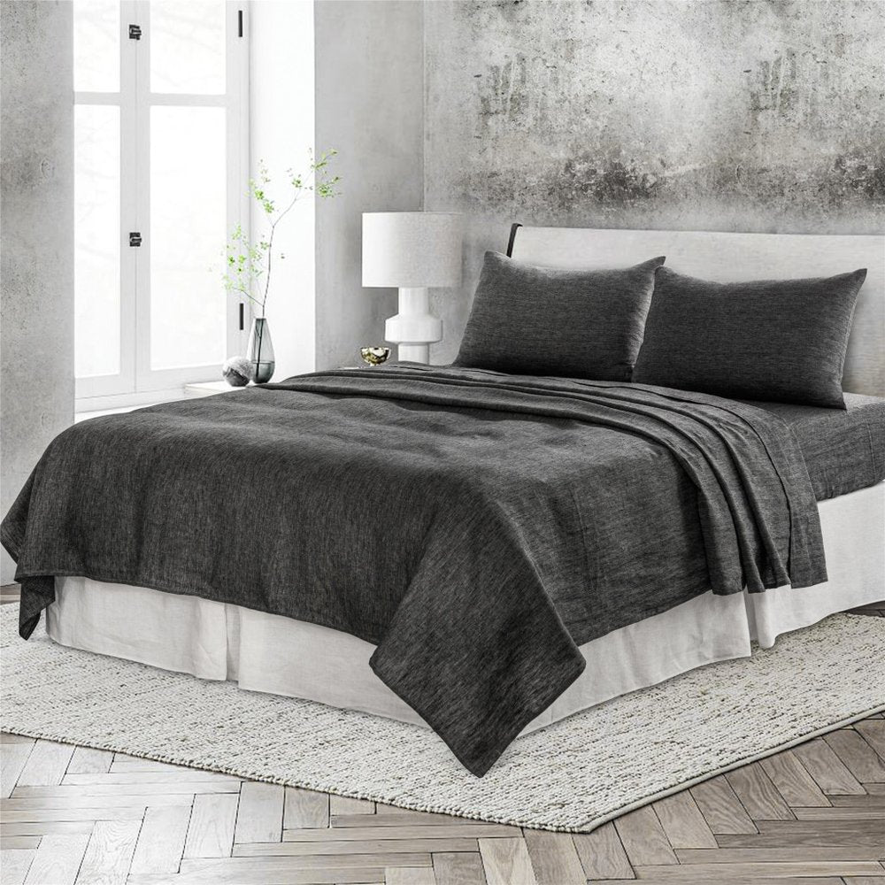 Light Pink Linen King Flat Sheet