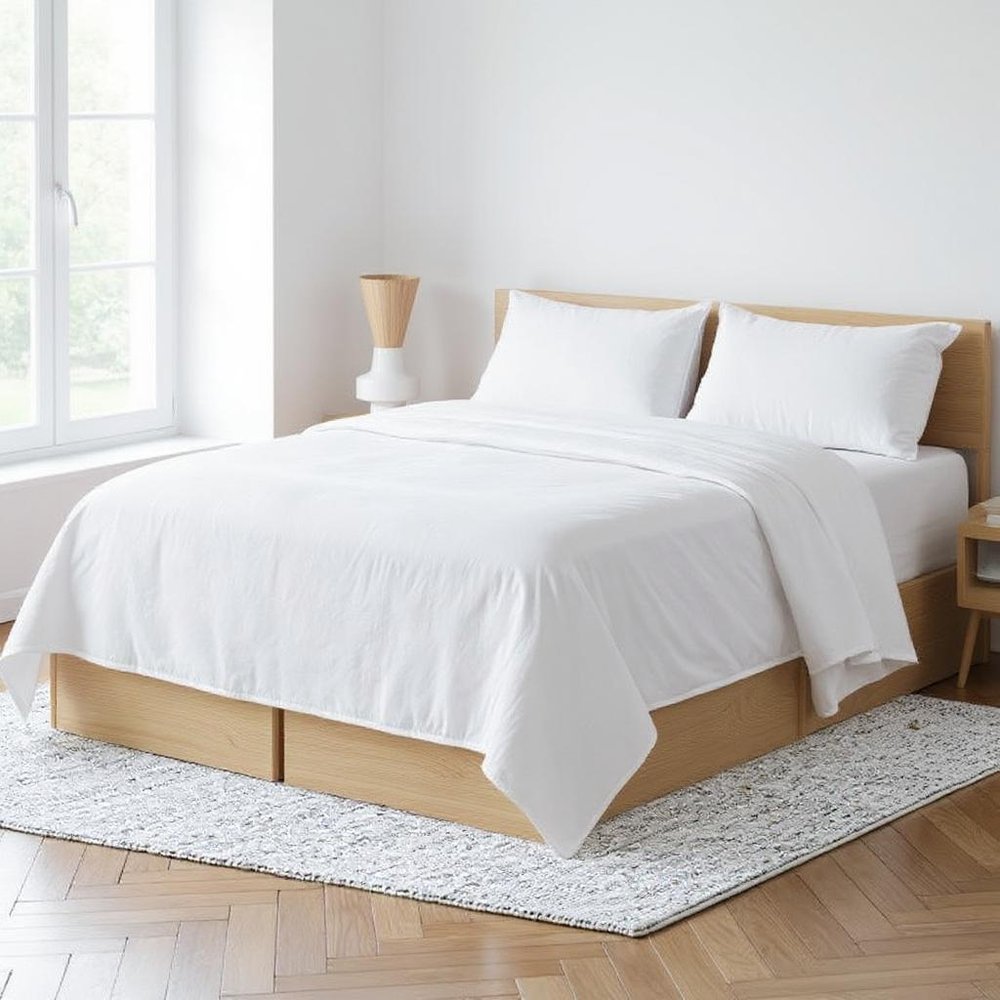 Light Pink Linen Twin Flat Sheet