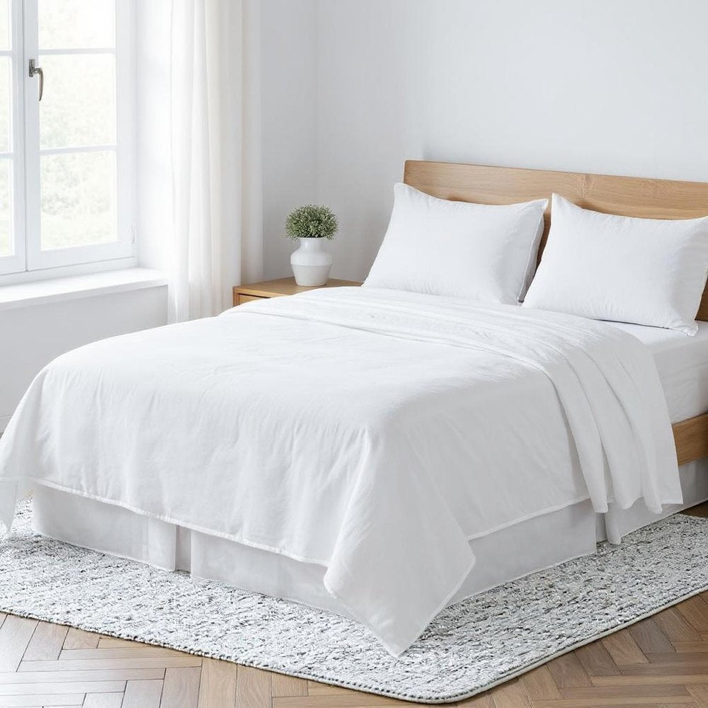 Light Pink Linen Full Double Flat Sheet