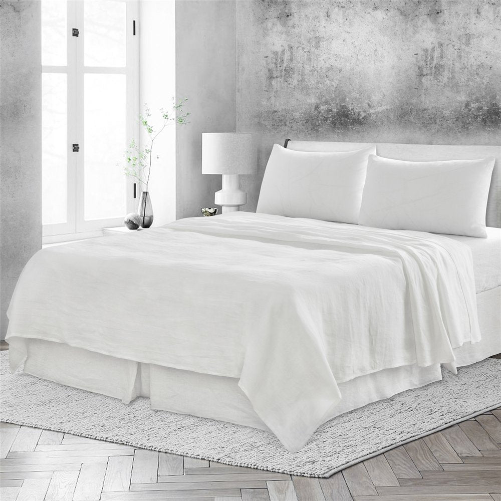 Light Pink Linen Twin Flat Sheet