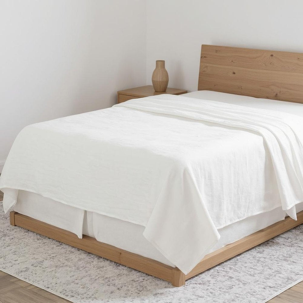 Light Pink Linen Twin Flat Sheet