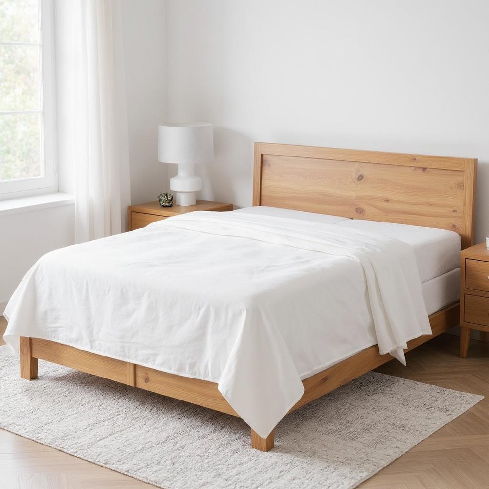 Light Pink Linen King Flat Sheet