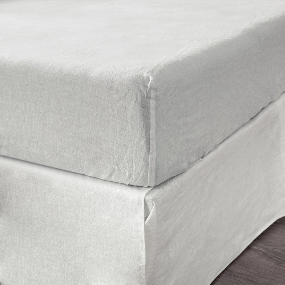 Ivory Linen Twin Fitted Sheet